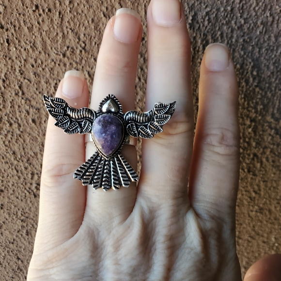 New Lepidolite 925 Silver Mystic Ring. - Picture 15 of 16